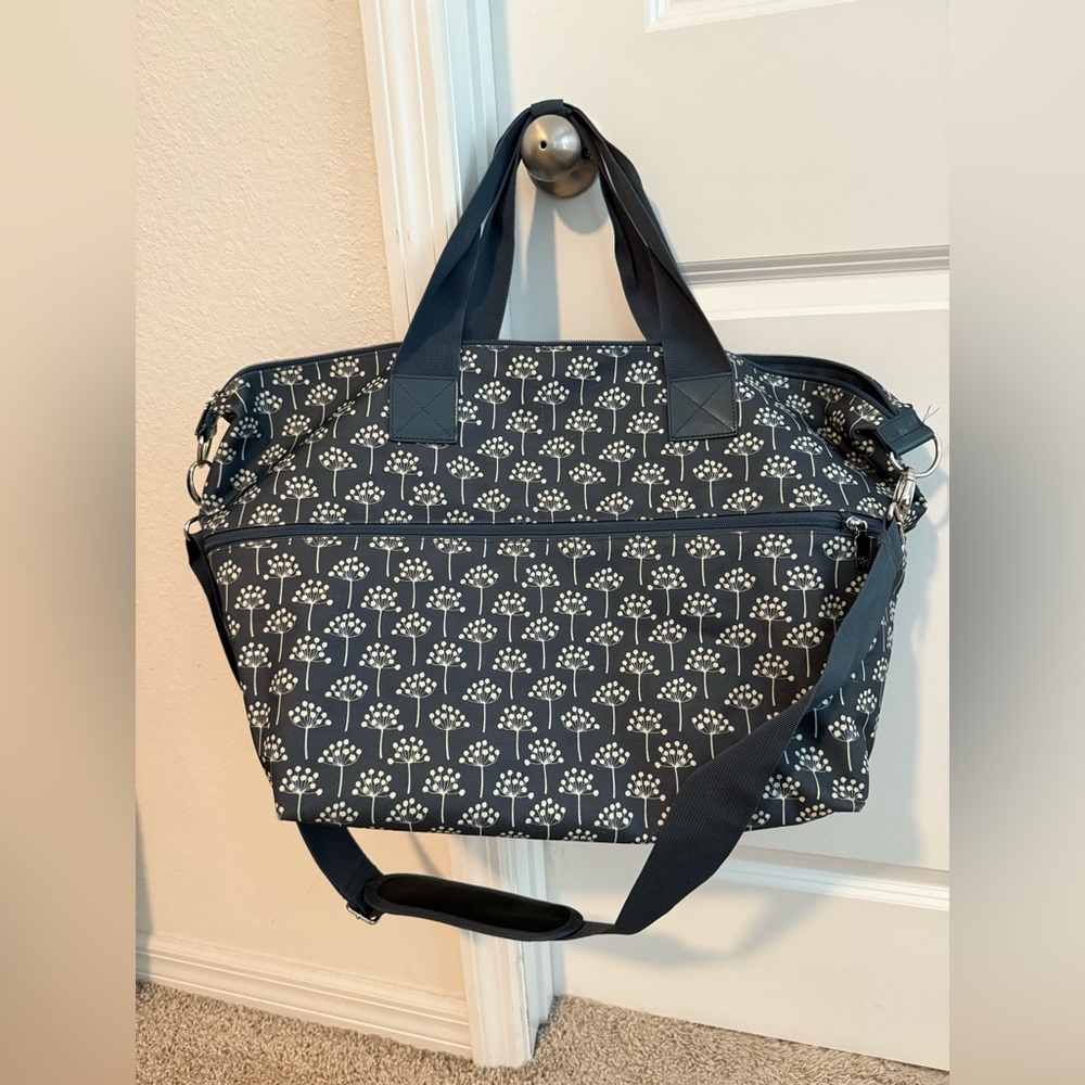 Lotta Jansdotter Blue and White Patterned Weekend Bag
